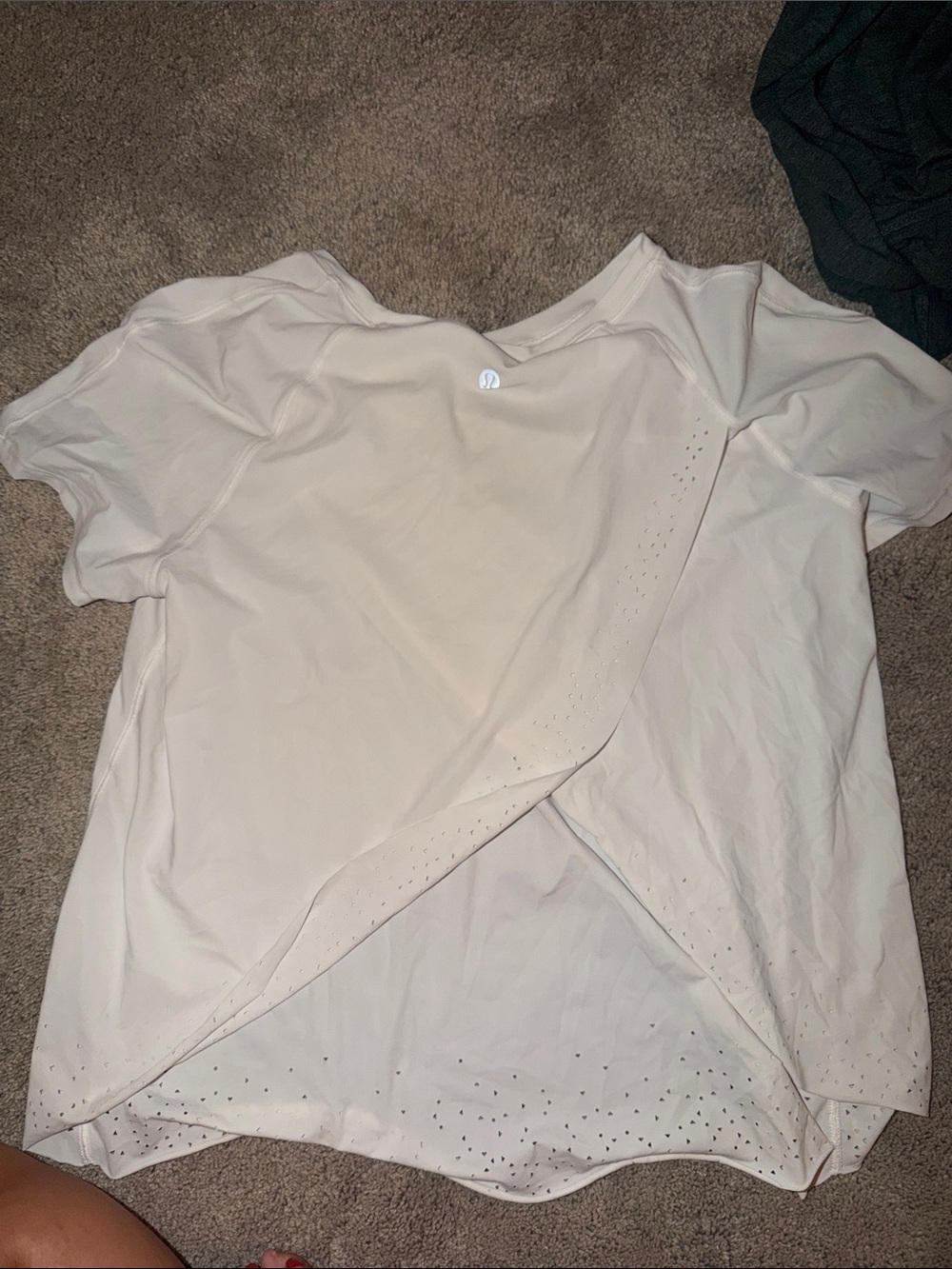lululemon athletica Cream Short Sleeve Cross-Back Tee